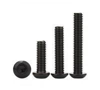 5~100 piezas M2 M2.5 M3 M4 M5 M6 M8 Negro 304 Acero inoxidable Cabeza redonda plana Hexagonal Llave hexagonal Tornillos Botón Perno hexagonal(10mm,M2-100pcs)