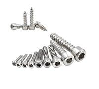 5-100 Uds DIN912 M1.7M2M2.3M2.5M3M3.5M4M5M6 acero inoxidable 304 cabeza hexagonal tapa autorroscante taza muebles altavoz tornillos(14MM_M2 100PCS)