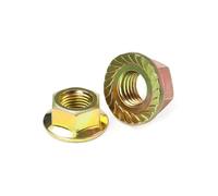 5~100 Uds M3 M4 M5 M6 M8 M10 M12 tuerca con reborde hexagonal dentada de acero al carbono negro tuercas seguridad Zinc Color niquelado Tuerca De Brida(Color Zinc,M5-50pcs)