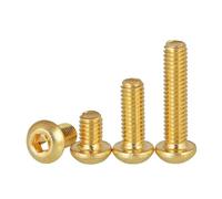 5-100 Uds M3 M5 M6 Latón Redondo Botón Cabeza Hexagonal Medio Tornillo Dorado Pernos(12mm,M3-100pcs)