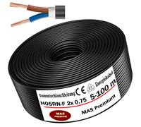 5-100m H05RN-F 2x0,75 Manguera de goma Cable de obra Flexible para equipos