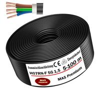MAS Premium H07RN-F 5G1,5, 4, 6 o 100 m, cable flexible con conductor de protección para dispositivos pesados (H07RN-F 5G1,5 mm², 50 m)