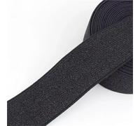 5/10Meters 10-50mm Elastic Band Nylon Bag Coat Glitter Rubber Tape Waistband Dress Belt DIY Sewing Accessory(Black,10Meters,50mm)