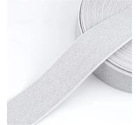 5/10Meters 10-50mm Elastic Band Nylon Bag Coat Glitter Rubber Tape Waistband Dress Belt DIY Sewing Accessory(WhiteSilver,10Meters,30mm)