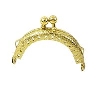 5/10Pcs 5cm Embossed Metal Coin Purse Frame Bag Handle Double Ear Wallet Kiss Clasp DIY MouthGold Bags Pendant Accessory(Gold,5cm-5Pcs)