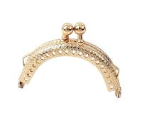 5/10Pcs 5cm Embossed Metal Coin Purse Frame Bag Handle Double Ear Wallet Kiss Clasp DIY MouthGold Bags Pendant Accessory(01-LightGold,5cm-10Pcs)