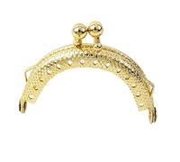 5/10Pcs 5cm Embossed Metal Coin Purse Frame Bag Handle Double Ear Wallet Kiss Clasp DIY MouthGold Bags Pendant Accessory(02-LightGold,5cm-10Pcs)