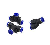 5/10PCS Conector en T TY serie PY PE de 4, 6, 8, 10, 12 y 16 mm, 3 vías, for tubería neumática, manguera de aire, con conexiones de liberación rápida.(Py12,5PCS)