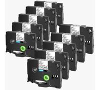 5/10pcs Las cintas laminadas de ID de compatibilidad universal flexible funcionan con TZ TZE-FX231 FX131 FX631 6mm Etiquetas para el reemplazo del mercado de accesorios PT-1000(10PK Black on Clear)