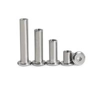 5/10pcs M3 M4 M5 M6 M8 M10 304 Stainless Steel Flat Hex Socket Head Furniture Bed Connector Rivet Joint Insert Sleeve Nut(5pc M8(OD 10mm),6mm)