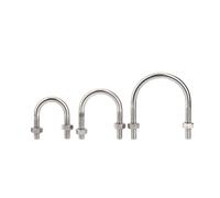 5/10pcs M6 M8 M10 M12 304 Stainless Steel Double Head U-bolt Screw Door Screw Water Pipe U-fixing Clip Pipe Clamp(5pcs,33MM_M8.0)