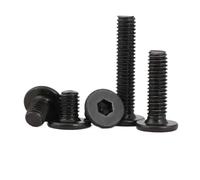 5/10PCS Tornillo Hexagonal Plano Delgado M5 M6 M8 Perno De Cabeza Oblea Negro(X18mm,M5 10pcs)