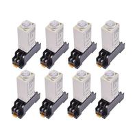 5/10sets AC 220V DC12V H3Y-2 On Delay Time Relay 8 Pin 0-30 Second 0-60 Minute 0-60s 0-60min Timer Timing Relay with Base Socket(220V AC,0-30 Minutes 5 Sets) Controls Relays
