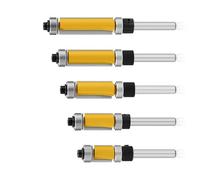 5/15 piezas de 1/10.2 cm plantilla de rodamiento de moldura fresadora de extremo recto, herramienta de corte de corte de limpieza, herramienta de corte de madera, herramienta de fresadora