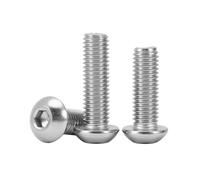 5-150pcs M2/M2.5/M3/M4/M5/M6/M8 Tornillos de máquina con cabeza de botón de hexagonal hueco en acero inoxidable, M8x14mm