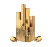 5/16-18 UNC 5/16-24 UNF Tuercas de acoplamiento hexagonales de latón con rosca Conector de cobre engrosado for piezas mecánicas(5I16-24x10x25(3Pcs))