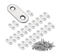 5/18/45 piezas Placas de soporte de esquina rectas planas con tornillos de fijación Soporte de placa de unión de metal 37x16x1,7 mm (1,46x0,63x0,08 pulgadas)(45pcs(90 Screws))