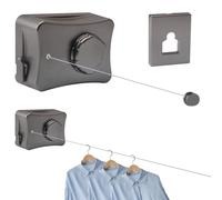 5,1m Tendedero de Pared Retractil, Tendedero Pared Extensible Acero Inoxidable Estendal Extensível Tendederos Extensibles de Pared para Interiores Hotel Terraza Balcone, Rodamiento de Carga 20 Kg