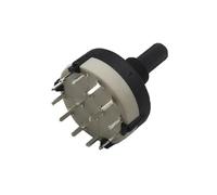 【5-1PCS】RS26 1 Polo 12 Posiciones Banda Seleccionable Interruptor Selector de Canal Rotatorio Longitud de la Manija 20MM con Perilla(2 Pole 6,5PCS)