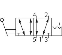 5/2 G1/8'' Válvula de palanca manual Detente 0-8bar/0-112psi E.MC