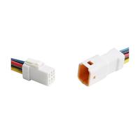 5/20/100 piezas 2P 3P 4P 6P 8P 0,6 MM enchufe de cable impermeable macho y hembra con cable(6P(Male Female),20 Pcs)