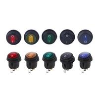5/20/100 piezas 3 pines KCD1 Mini interruptor basculante redondo de forma circular a prueba de agua encendido/apagado equipo eléctrico con alimentación de iluminación 12 V(AC 12V-24V,100PCS)