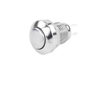 5/20/100 piezas de 8 mm, interruptor de botón metálico momentáneo impermeable, interruptor de bocina automático for coche.(Silvery,100PCS)