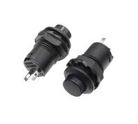 5/20/100 piezas de interruptor de botón redondo de 12 mm con autobloqueo DS-428/427 y botón pulsador de reinicio automático(Black,Self locking,5PCS)