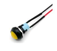 5/20/100 piezas de interruptor pulsador momentáneo de 12 mm, encendido y apagado, PBS-33B, miniinterruptor redondo de reinicio automático con cable de 2 pines, 1 A, 12 V CC(Yellow Locking,100PCS)