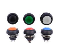 5/20/100 piezas de interruptor pulsador momentáneo de 12 mm PBS-33B, interruptor redondo de reinicio automático SPST NO de 2 pines, 1 A, 12 V CC(Black Locking,5PCS)