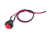 5/20/100 piezas de interruptor pulsador momentáneo de 12 mm PBS-33B, miniinterruptor redondo de reinicio automático de 2 pines con cable, 1 A, 12 V CC(Red,5PCS)