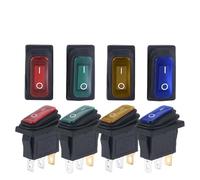 5/20/100 piezas KCD3 3 pines 12 V LED luz IP67 20 A encendido/apagado rectangular tipo barco interruptor basculante largo impermeable tablero de instrumentos del automóvil(KCD3 12V GREEN,5PCS)