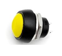 5/20/100 piezas PBS-33B Mini interruptor de 2 pines, 12 mm, 12 V, 1 A, impermeable, botón pulsador momentáneo, reinicio y bloqueo(Yellow Reset,100PCS)
