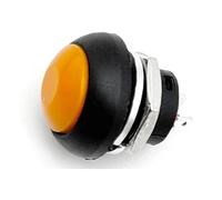 5/20/100 piezas PBS-33B Mini interruptor de 2 pines, 12 mm, 12 V, 1 A, impermeable, botón pulsador momentáneo, reinicio y bloqueo Interruptor Basculante Pulsador Momentáneo (Orange Reset,5PCS)