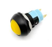 5/20/100 piezas PBS-33B Mini interruptor de 2 pines, 12 mm, 12 V, 1 A, impermeable, botón pulsador momentáneo, reinicio y bloqueo Interruptor Basculante Pulsador Momentáneo (Yellow Locking,20PCS)