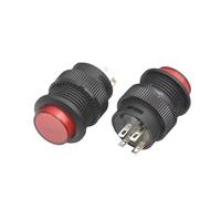 5/20/100 piezas R16-503AD/BD Interruptor pulsador de reinicio con enclavamiento, redondo, 4 pines, 2 pines, 16 mm, interruptor con luz LED de 3 V(LED Red,20PCS_SELF-RESET)