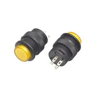 5/20/100 piezas R16-503AD/BD Interruptor pulsador de reinicio con enclavamiento, redondo, 4 pines, 2 pines, 16 mm, interruptor con luz LED de 3 V(LED Yellow,20PCS_SELF-LOCKING)