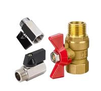 5/20/100 Uds 1/8 "1/4" 3/8 "1/2" latón agua Gas aceite válvula de cierre bola compresor de aire roscado Mini macho a hembra(1/8",20 PCS_MINI-BLACK_MALE TO MALE)