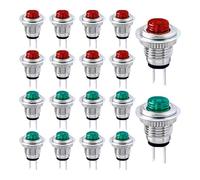 5/20/100 Uds. Interruptor de botón de 8mm DS-101 interruptor micro de reinicio momentáneo de encendido/apagado normalmente abierto 2 pines(Red,5PCS)