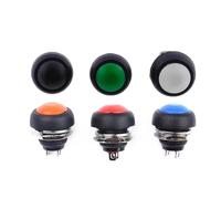 5/20/100 Uds. Interruptor de botón momentáneo de 12mm 2 pines reinicio automático/bloqueo ON-OFF pequeño redondo SPST NO PBS-33B(Blue Reset,5PCS)