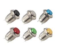 5/20/100 Uds. Interruptor de botón momentáneo impermeable de 12mm interruptor de empuje de Metal redondo alto interruptor de reinicio automático de bocina de arranque de coche(Blue,20PCS)