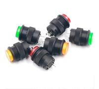 5/20/100 Uds R16-503AD/BD de botón de reinicio interruptor de bloqueo automático 4 pines 2 pines 16MM con luz LED 3V(Without LED Red,20PCS_SELF-RESET)