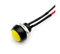 5/20/100PCS 12mm Interruptor Pulsador Momentáneo ON OFF PBS-33B Auto-Reinicio Autoblocante Mini Interruptor Redondo con Cable de 20cm(Yellow Reset,5PCS)