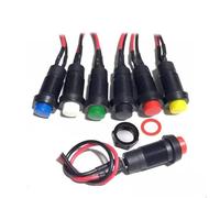 5/20 interruptores de botón redondos DS-211 de 10 mm con bloqueo de cable, autobloqueo, DS-213, interruptor de botón pequeño momentáneo de reinicio automático (verde autobloqueo, 20 unidades)