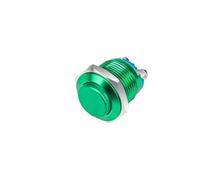 5/20 interruptores pulsadores metálicos redondos de 16 mm, IP67, resistentes al agua, con reinicio automático. Interruptor Basculante Pulsador Momentáneo (Green,100PCS)