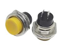 5/20 interruptores pulsadores momentáneos de 16 mm, redondos, de 2 pines, DS-212, eléctricos.(Yellow,20pcs)