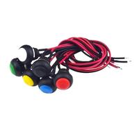 5/20 piezas 1A DC12V 12 mm interruptor pulsador momentáneo PBS-33B interruptor mini redondo de reinicio automático SPST NO 2 pines con cable presoldado(70A,5PCS)