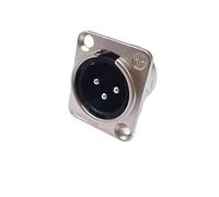 5/20 Piezas 3/4/5 Pin XLR Enchufe Macho Hembra Montaje en Panel chasis Metal Conector XLR for micrófono Jack Cable de Audio(3Pin Male,20PCS)