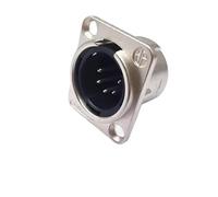 5/20 Piezas 3/4/5 Pin XLR Enchufe Macho Hembra Montaje en Panel chasis Metal Conector XLR for micrófono Jack Cable de Audio(5Pin Male,5PCS)