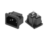 5/20 piezas de enchufe alimentación CA con interruptor basculante IEC 320 C13 C14, conector eléctrico macho-hembra 3 pines fusible 250 V, 10 A y luz roja(AC-05,20PCS)